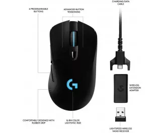 Мышь беспроводная Logitech G703 Lightspeed Black USB (910-005640)