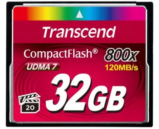 Карта памяти Compact Flash 32Gb Transcend 800x (TS32GCF800)