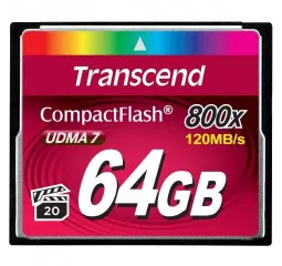 Карта памяти Compact Flash 64Gb Transcend 800x (TS64GCF800)