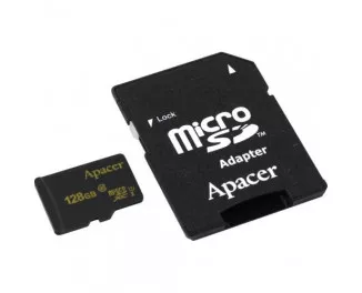 Карта памяти microSD 128Gb Apacer UHS-I Class10 w/ 1 Adapter RP (AP128GMCSX10U1-R)
