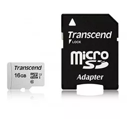 Карта памяти microSD 16Gb Transcend + SD адаптер (TS16GUSD300S-A)