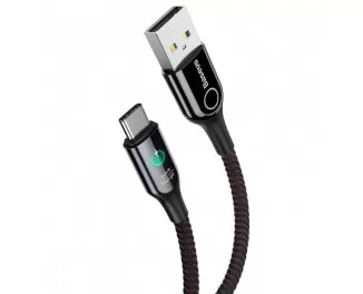 Кабель USB Type-C > USB  Baseus C-Shaped Light Intelligent Power-Off QC3.0 1.0m (CATCD-01) Black