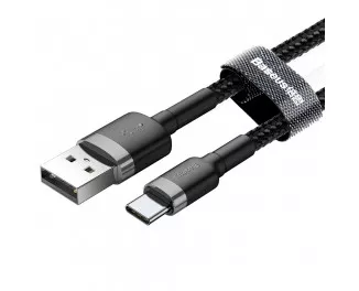 Кабель USB Type-C > USB  Baseus Cafule Cable 3.0A 0.5m (CATKLF-AG1) Black/gray