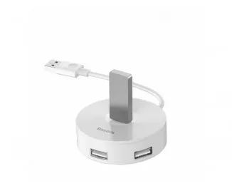 Адаптер USB > Hub  Baseus Round Box 5-in-1 0.12m (USB 2.0, USB 3.0, MicroUSB) (CAHUB-F02) White