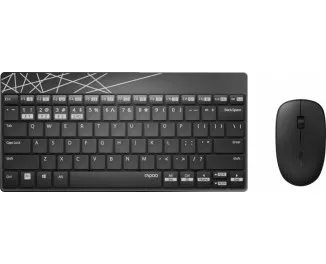 Клавиатура и мышь беспроводная Rapoo 8000M Black