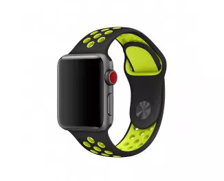 Силиконовый ремешок для Apple Watch 38/40 mm Nike Sport Band /Black&Volt