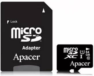 Карта памяти microSD 64Gb Apacer UHS-I U1 (AP64GMCSX10U1-R)