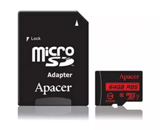 Карта памяти microSD 64Gb Apacer UHS-I U1 (AP64GMCSX10U5-R)