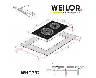 Электрическая варочная поверхность Weilor WHC 332 BLACK