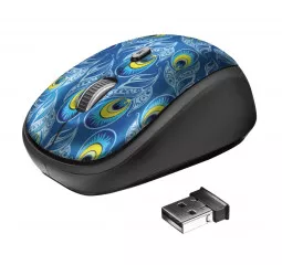 Мышь беспроводная Trust Yvi Peacock Blue USB (23388)