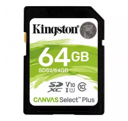 Карта памяти SD 64Gb Kingston Canvas Select Plus UHS-I Class 10 (SDS2/64GB)