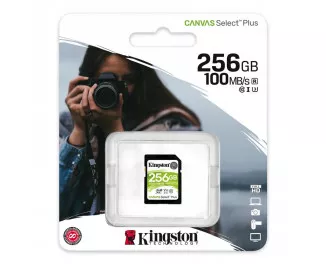 Карта памяти SD 256Gb Kingston Canvas Select Plus UHS-I/U3 Class 10 (SDS2/256GB)