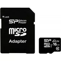 Карта пам'яті MicroSD 16Gb Silicon Power Elite C10 UHS-I + adapter (SP016GBSTHBU1V10SP)