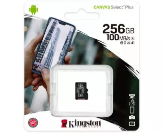 Карта пам'яті microSD 256GB Kingston Canvas Select Plus C10 UHS-I (SDCS2/256GBSP)