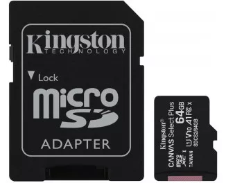 Карта памяти microSD 64Gb Kingston Canvas Select Plus A1 (SDCS2/64GB)