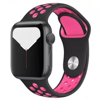 Силіконовий ремінець для Apple Watch 38/40 mm Sport Nike+ Black/Pink Blast
