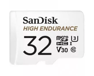 Карта пам'яті microSD 32Gb SanDisk High Endurance Class 10 UHS-I U3 V30 + SD adapter (SDSQQNR-032G-GN6IA)