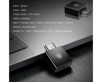 USB-адаптер Type-C > USB Baseus Exquisite Black (CATJQ-B01)
