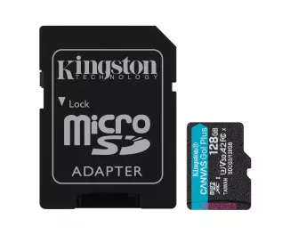 Карта памяти microSD 128Gb Kingston Canvas Go Plus C10 UHS-I U3 A2 + SD адаптер (SDCG3/128GB)