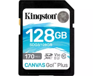 Карта памяти SD 128Gb Kingston Canvas Go Plus C10 UHS-I U3 (SDG3/128GB)