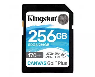 Карта пам'яті SD 256GB Kingston Canvas Go Plus C10 UHS-I U3 (SDG3/256GB)