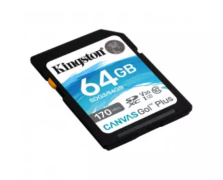 Карта пам'яті SD 64GB Kingston Canvas Go Plus C10 UHS-I U3 (SDG3/64GB)