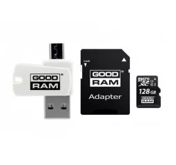 Карта памяти microSD 128Gb GOODRAM class 10 UHS I U1 + SD adapter + OTG Card reader (M1A4-1280R12)