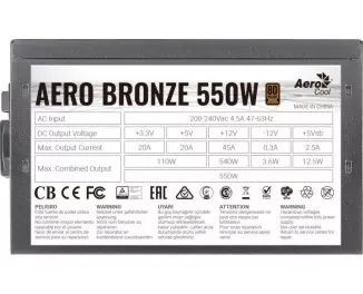 Блок питания 550W AeroCool  Aero Bronze