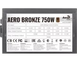 Блок питания 750W AeroCool Aero Bronze