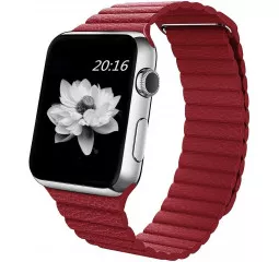 Шкіряний ремінець для Apple Watch 42/44 mm Leather Loop /red