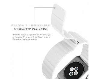 Кожаный ремешок для Apple Watch 42/44 mm Leather Loop /white
