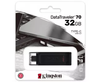 Флешка USB Type-C 32Gb Kingston DataTraveler 70 Black (DT70/32GB)