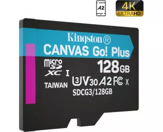 Карта пам'яті microSD 128Gb Kingston Canvas Go Plus C10 UHS-I U3 A2 (SDCG3/128GBSP)