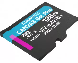 Карта памяти microSD 128Gb Kingston Canvas Go Plus C10 UHS-I U3 A2 (SDCG3/128GBSP)