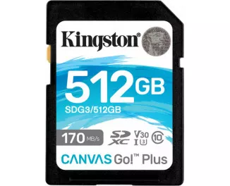 Карта пам'яті SD 512Gb Kingston Canvas Go Plus 10 UHS-I U3 (SDG3/512GB)