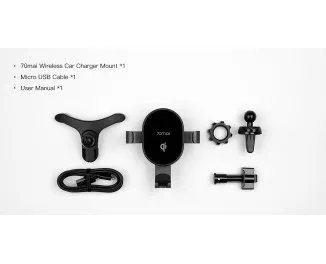 Автодержатель с беспроводной зарядкой Xiaomi 70mai Wireless Charger Car Mount (Midrive PB01) Black