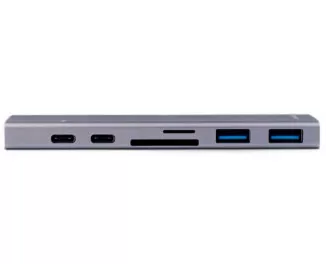 Адаптер USB Type-C x2 > Hub  Xiaomi HAGiBiS Docking Station DC7 7-in-1 (Lightning, USB-C, USB, HDMI, microSD) Gray