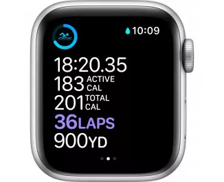 Смарт-годинник Apple Watch Series 6 GPS 44mm Silver Aluminum Case with White Sport Band (M00D3)
