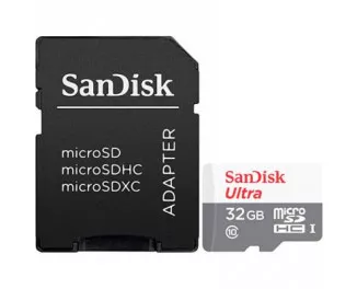 Карта пам'яті microSD 32Gb SanDisk Ultra Light Class 10 + адаптер SD (SDSQUNR-032G-GN3MA)
