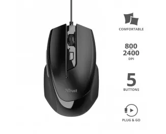 Миша Trust Voca Comfort Black (23650)