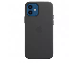 Чехол для Apple iPhone 12 / 12 Pro  Apple Leather Case with MagSafe Black (MHKG3)