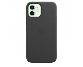 Чехол для Apple iPhone 12 / 12 Pro  Apple Leather Case with MagSafe Black (MHKG3)