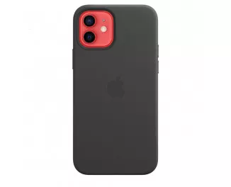 Чехол для Apple iPhone 12 / 12 Pro  Apple Leather Case with MagSafe Black (MHKG3)