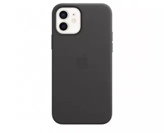 Чехол для Apple iPhone 12 / 12 Pro  Apple Leather Case with MagSafe Black (MHKG3)