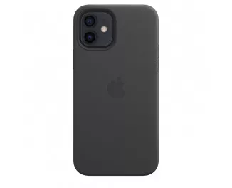 Чехол для Apple iPhone 12 / 12 Pro  Apple Leather Case with MagSafe Black (MHKG3)