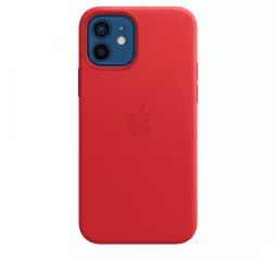 Чехол для Apple iPhone 12 / 12 Pro  Leather Case with MagSafe (PRODUCT)RED