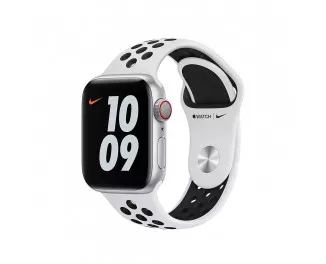 Силіконовий ремінець для Apple Watch 38/40/41 mm Apple Nike Sport Band Pure Platinum / Black (MX8D2)