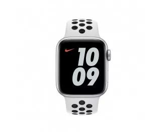 Силіконовий ремінець для Apple Watch 38/40/41 mm Apple Nike Sport Band Pure Platinum / Black (MX8D2)