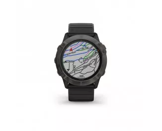 Смарт-годинник GARMIN Fenix 6X Pro Solar Titanium Carbon Grey DLC with Black Band (010-02157-21/20)