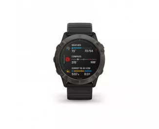Смарт-годинник GARMIN Fenix 6X Pro Solar Titanium Carbon Grey DLC with Black Band (010-02157-21/20)